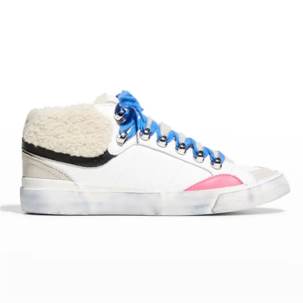 Women's White and Pink Sneakers